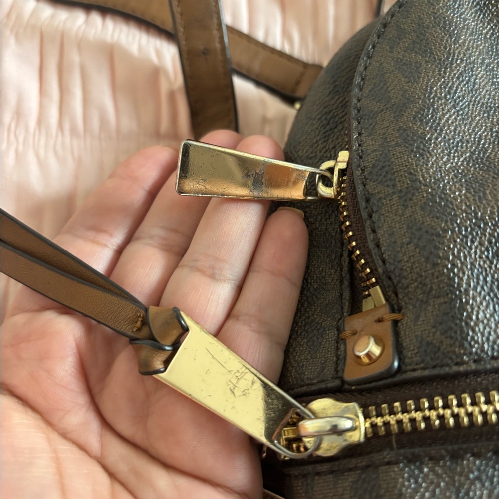 Michael Kors Dark Brown Mini Backpack with Gold Hardware - Picture 5 of 10